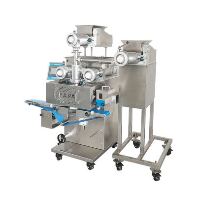 İyi bir fiyat. P188 Four Hoppers Encrusting Machine for 3-Fillings Ball and Multi-Layer Products with 220V Voltage and 400kg Weight çevrimiçi